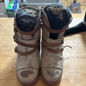 Freebird by Steven Cream and Brown Ankle Boots